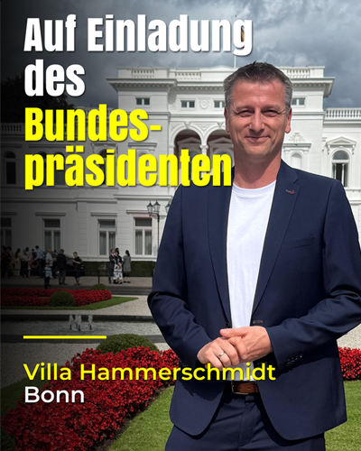 Bundespräsident Tilo Koch beim Ehrenabend des Bundespräsidenten in der Villa Hammerschmidt.